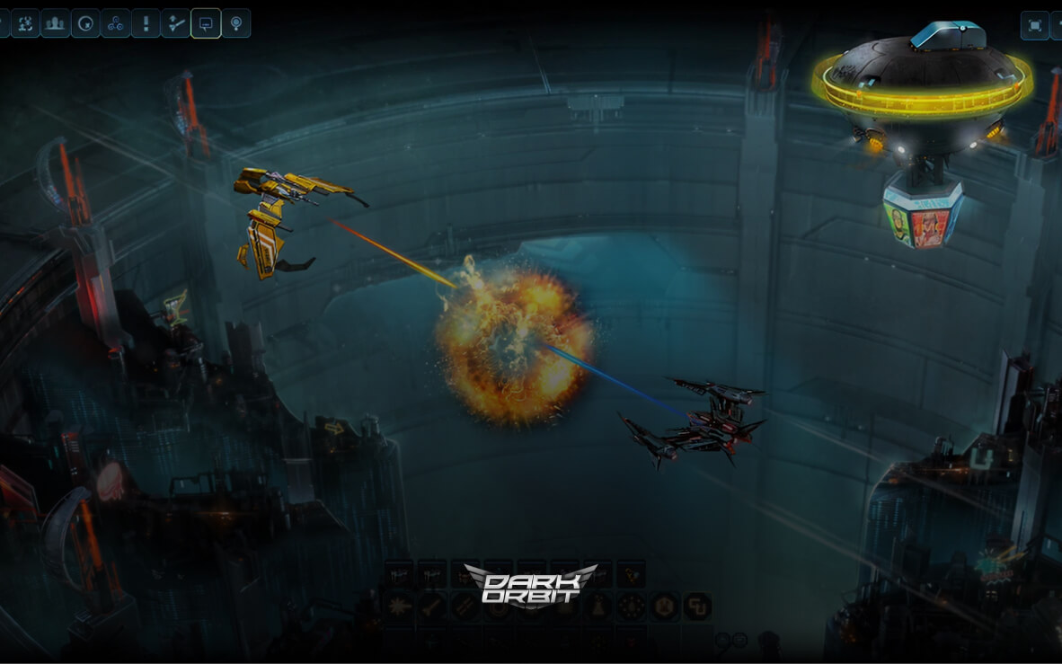 Screenshot of DarkOrbit Reloaded - UX/UI interface and design