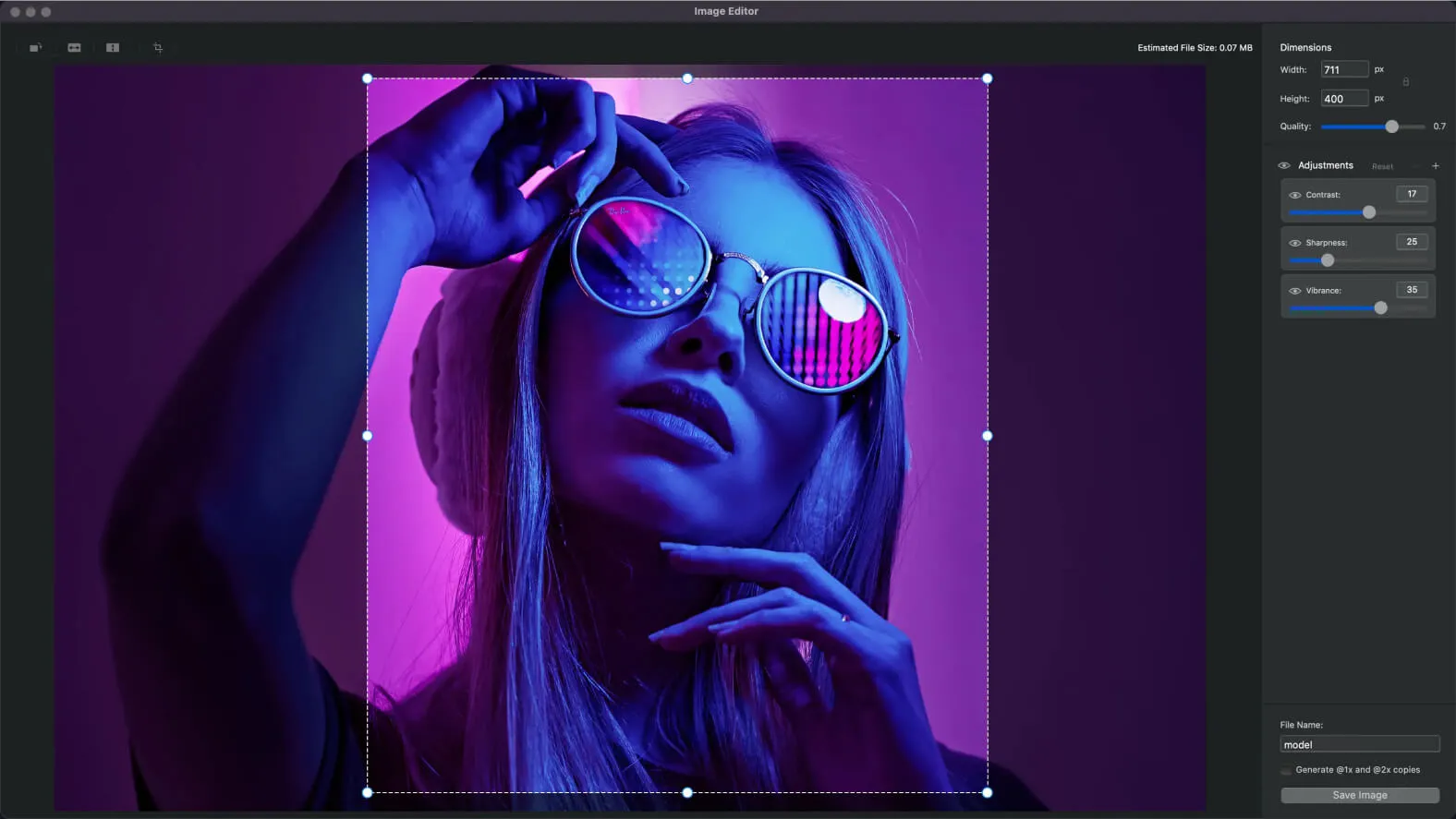 Blocsapp Image Editor view