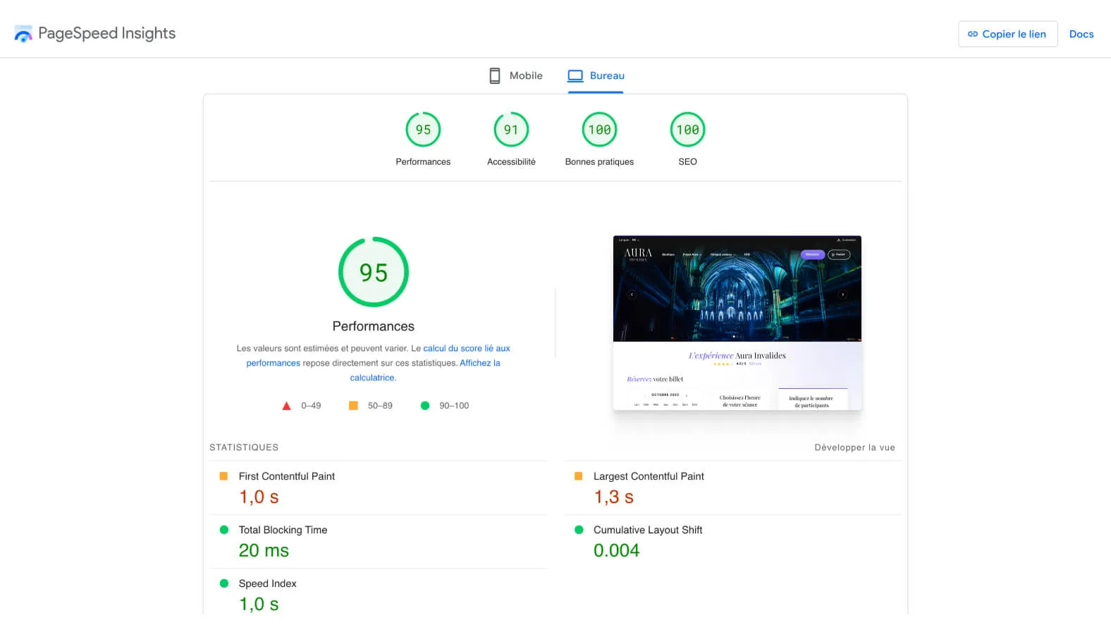 PageSpeed Insights performance report