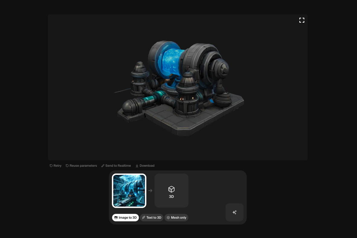 Screenshot of the 3D version of the chosen visual - UX/UI interface and design