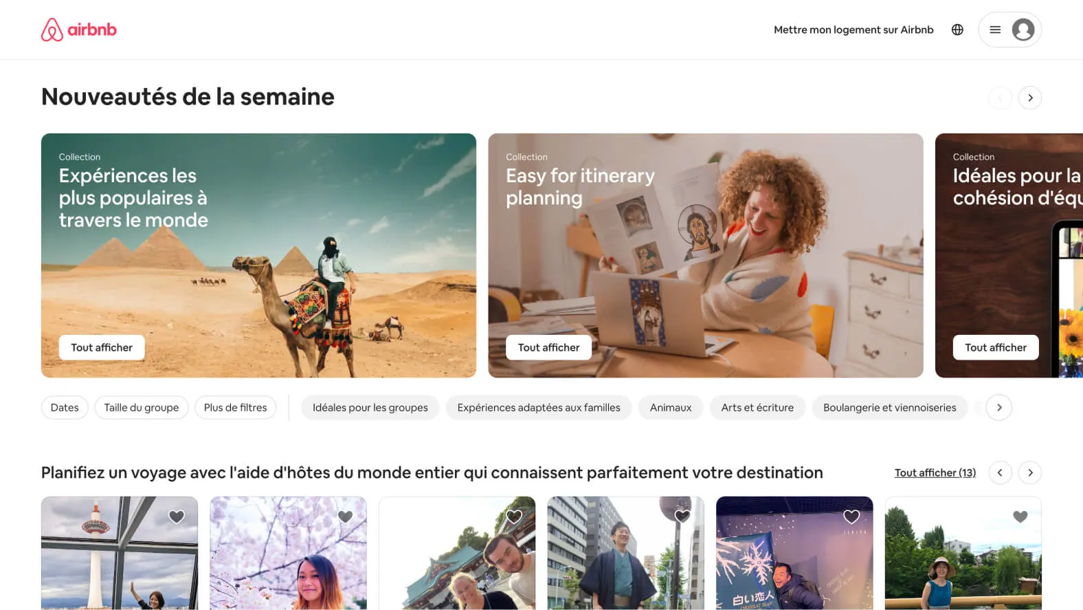 Airbnb Expériences Screenshot