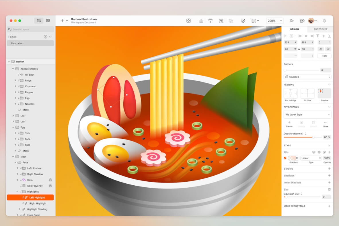 Illustration dans Sketch
